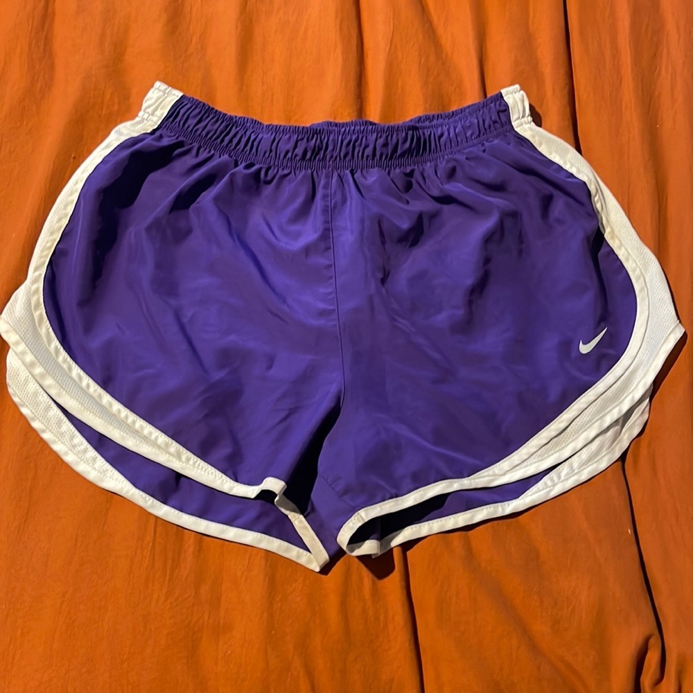 Purple Nike athletic shorts